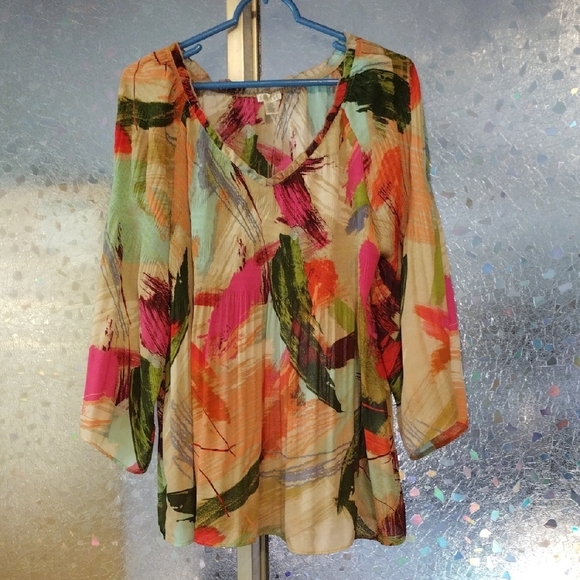 Spense Tops - Multicolor Abstract Women's Top